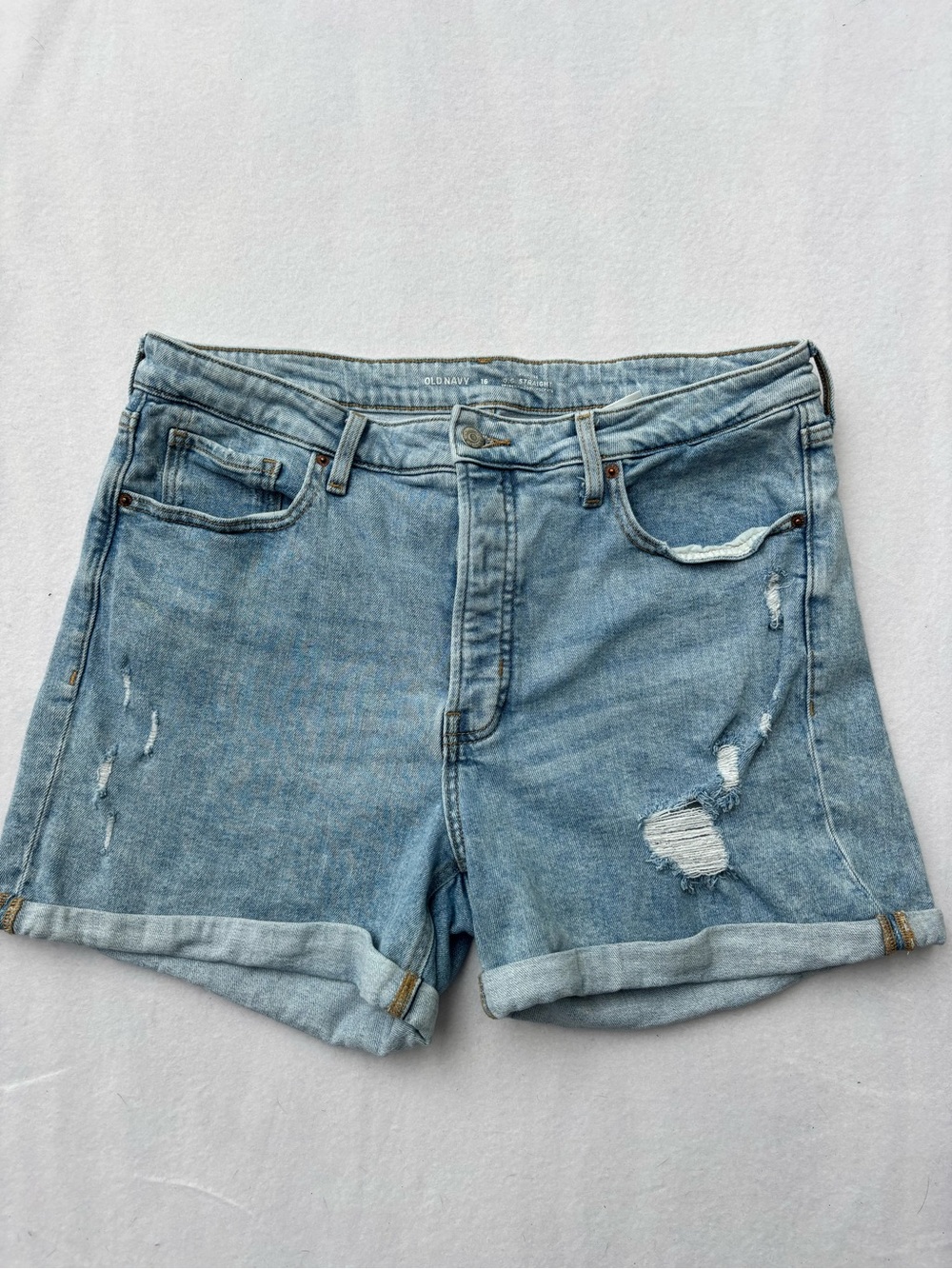 Old Navy High- Rise Light Blue Distressed Denim- OG STRAIGHT
